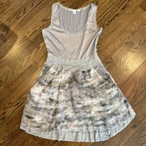 Diane Von Furstenberg Gray Layered Mini Dress